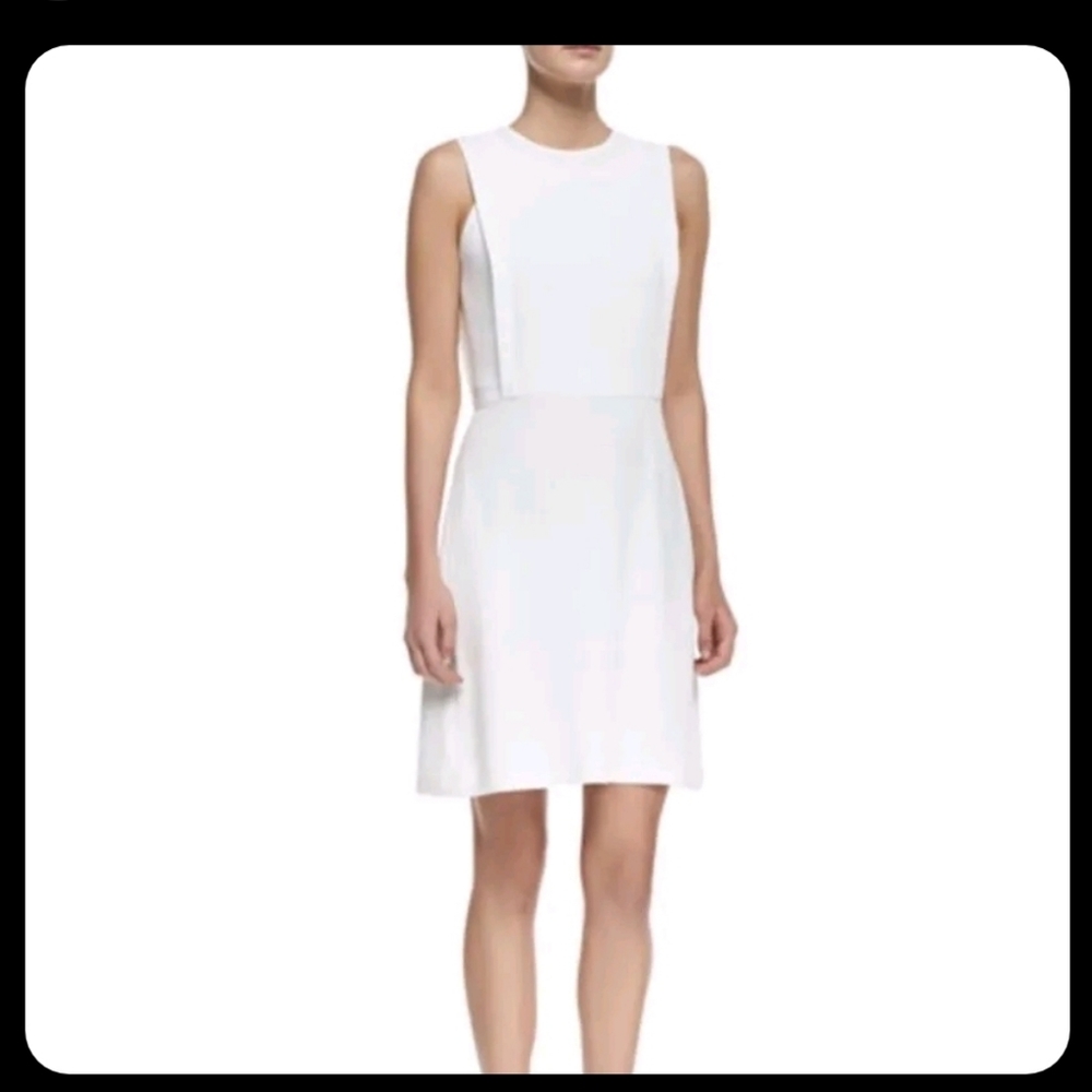Theory Spiaggia Size 8 White Sleeveless Dress